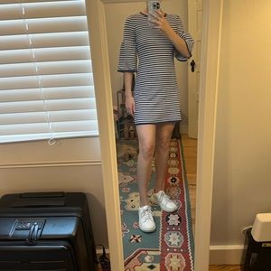Sail to Sable Knit Blue & White Knit Dress